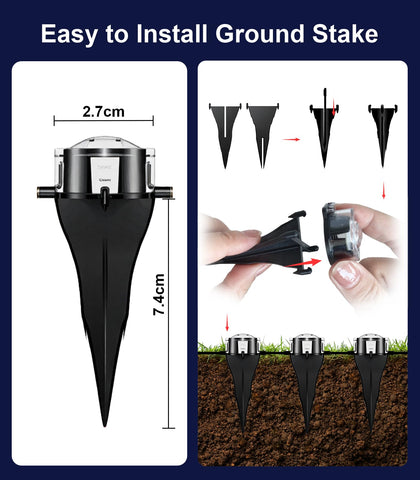 Bonve Pet 50ft outdoor ground light easy-install plug-and-play design