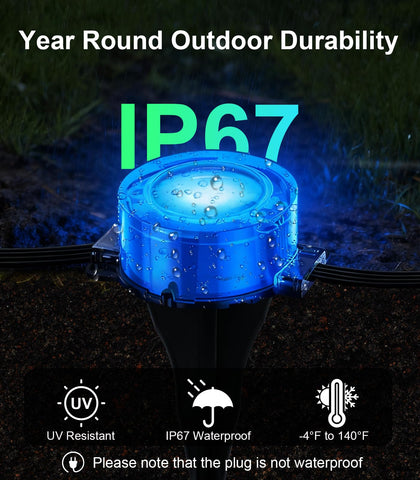 Bonve Pet 50ft outdoor ground light music-sync mode for ambient evenings
