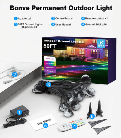 Bonve Pet 50ft outdoor ground light year-round performance in all seasons