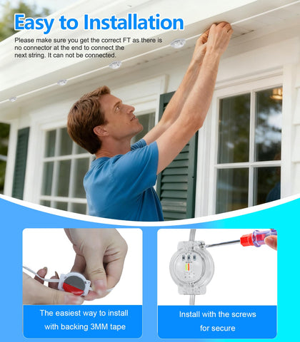 Bonve Pet 100ft string installs quickly with peel-and-stick backing.