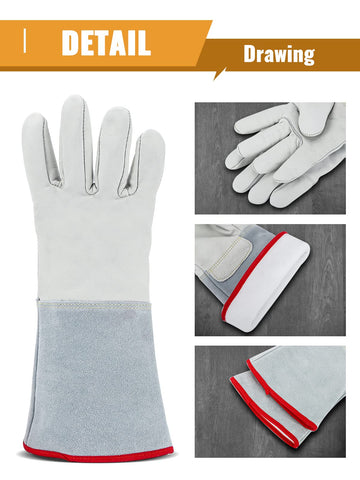 Bonvoisin gloves wrist closure detail provides secure fit during use.