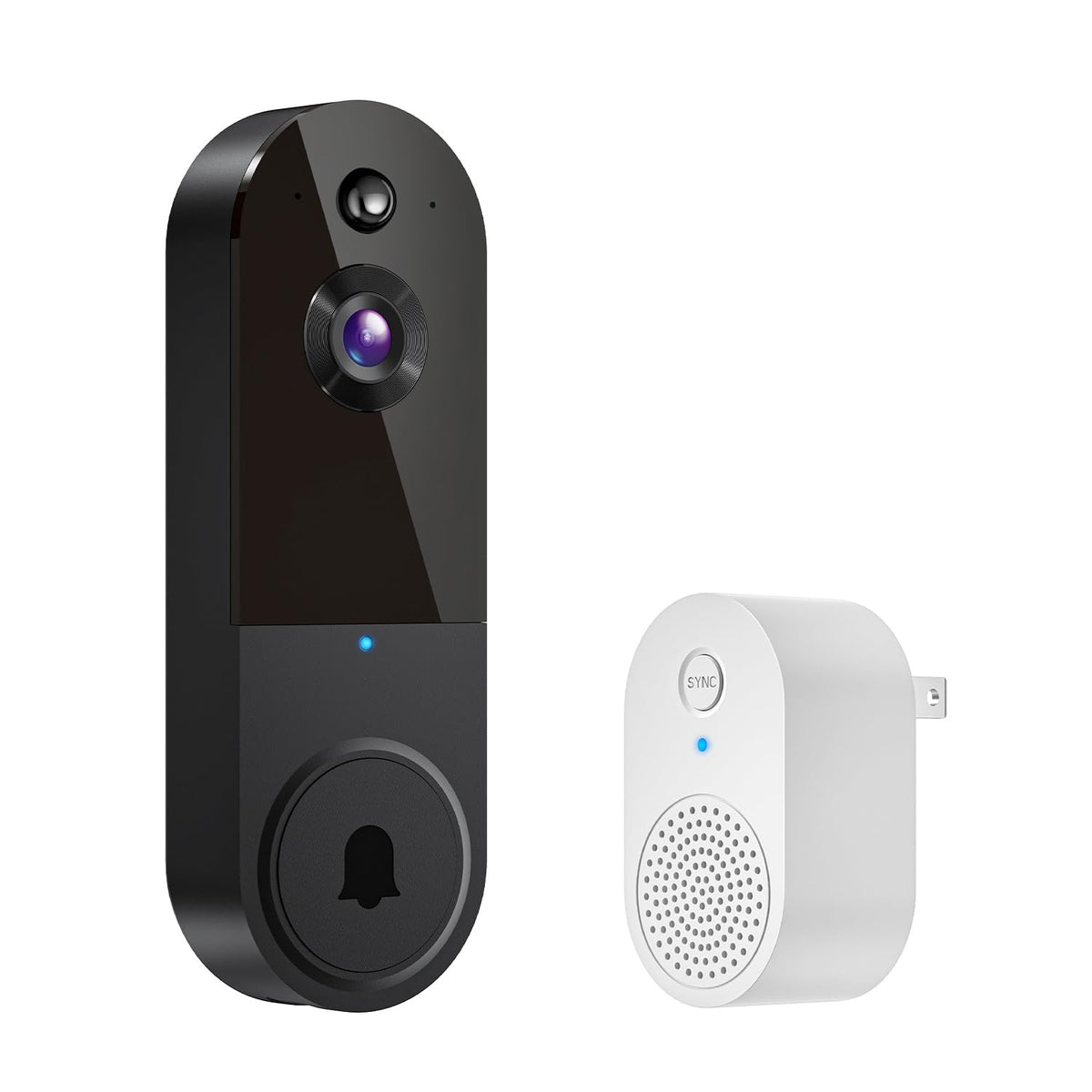 BoomChill 1080p doorbell front view captures visitors clearly for porch monitoring.