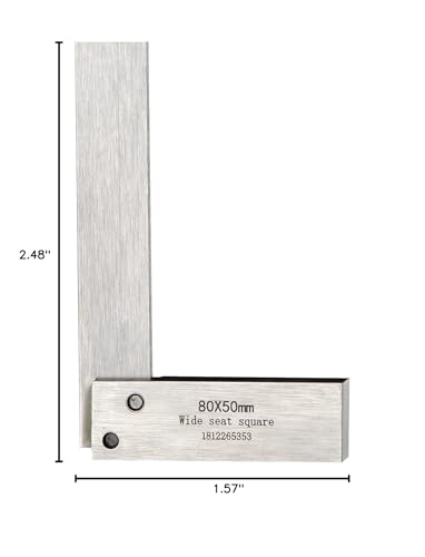 Boomgood Square in use on workbench for quick 90-degree checks.