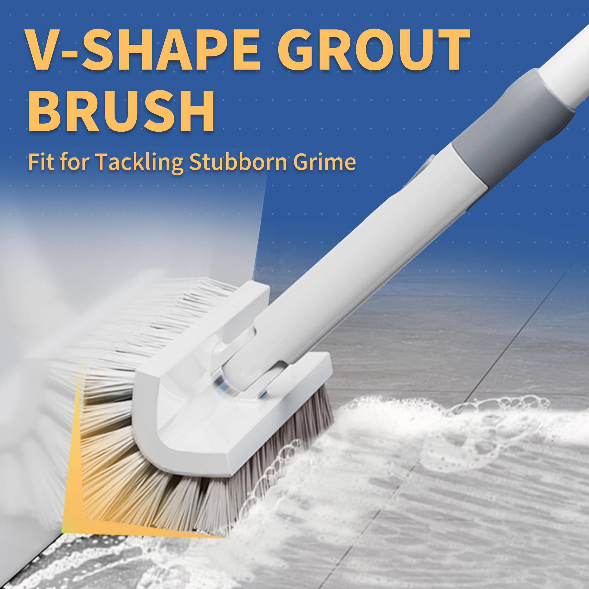 BOOMJOY double-sided grout brush blends stiff and soft bristles for versatile cleaning
