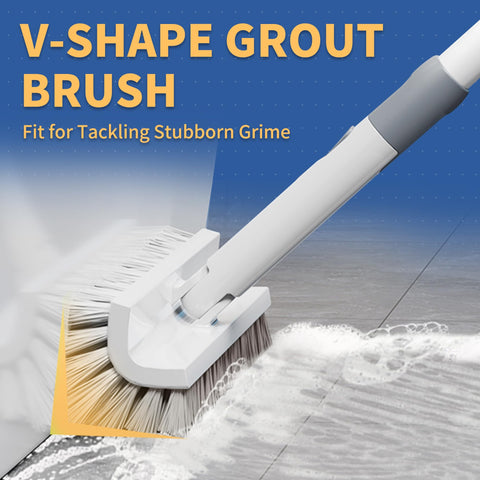 BOOMJOY double-sided grout brush blends stiff and soft bristles for versatile cleaning