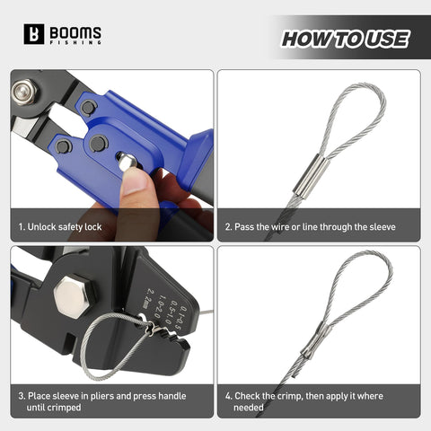 Booms Fishing crimping sizes 0.8, 1.2, 1.6, 2.0mm suitable for various rigs