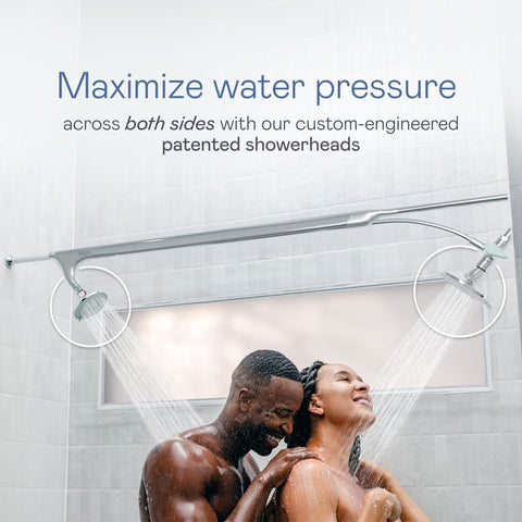 BOONA High-Pressure Dual Heads provide strong, steady water flow for both users