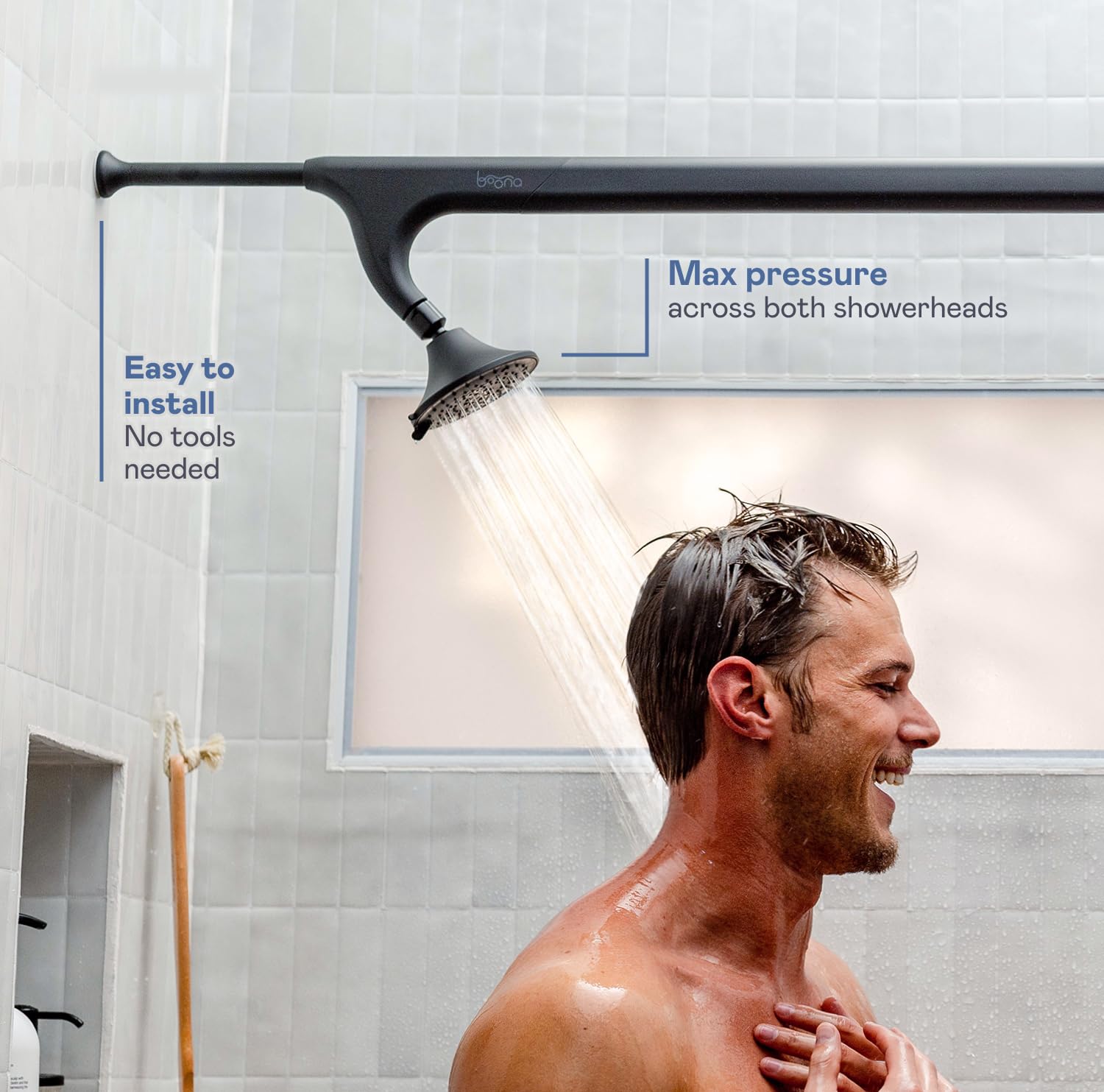 BOONA Original Tandem Shower Swedish massage mode offers relaxing pulses.
