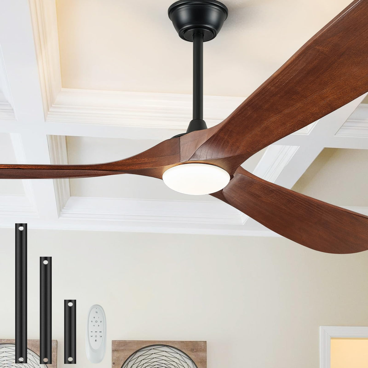 BOOSANT 52-inch ceiling fan with lights and remote for versatile indoor and outdoor cooling