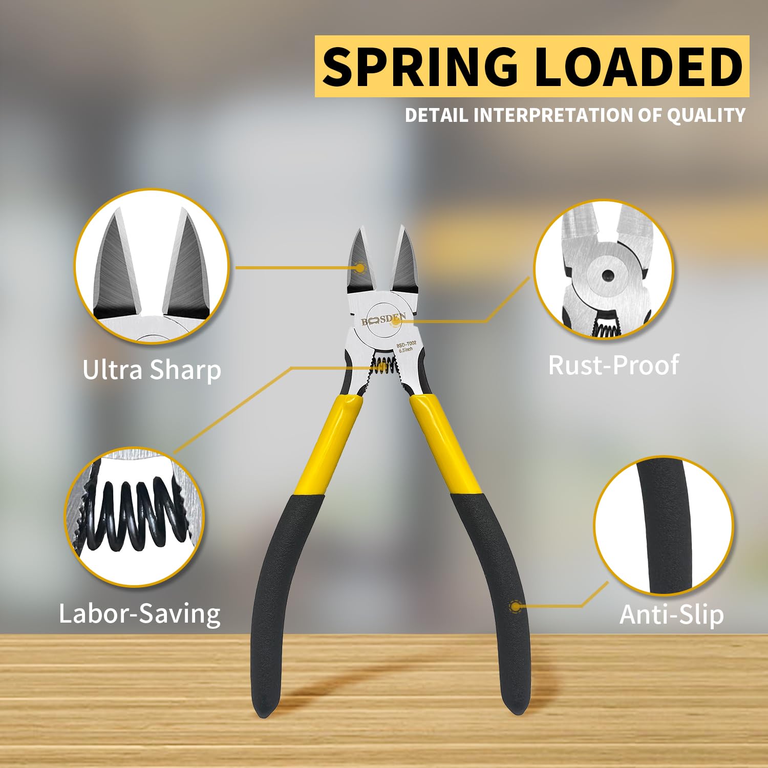 Boosden diagonal cutters ergonomic handle for comfortable grip during crafting.