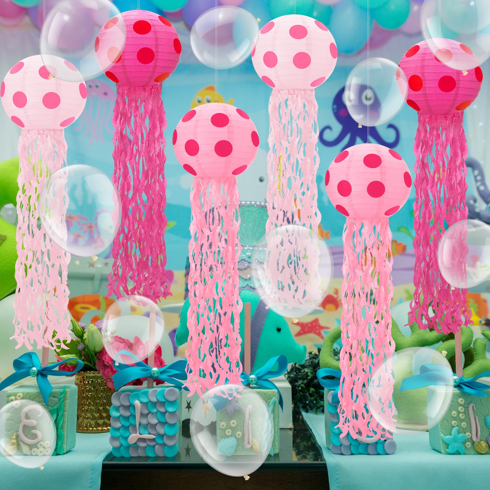 Booson jellyfish decor hooks and string create floating ocean vibes.