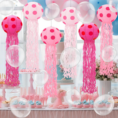 Booson jellyfish round stickers simplify decorating for consistent lantern looks.
