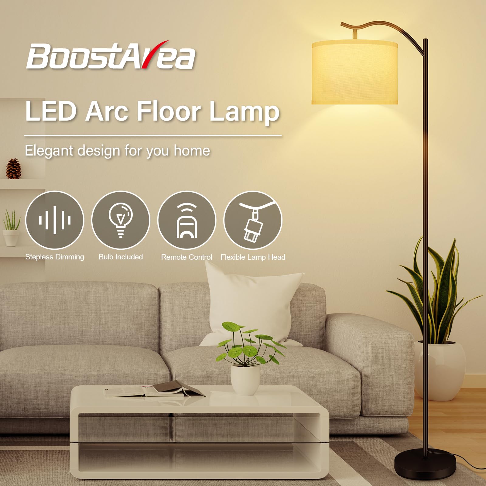 BoostArea lamp color temperature 2700K-6500K for warm to cool mood lighting