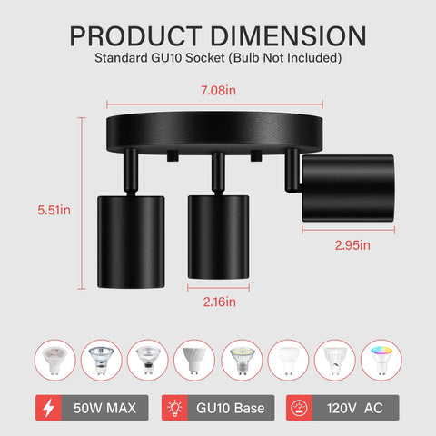 Black round ceiling spotlights in a modern industrial style