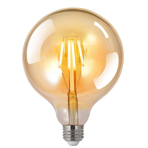 BoostArea G125 amber globe bulb in decorative fixture for warm vintage ambiance.