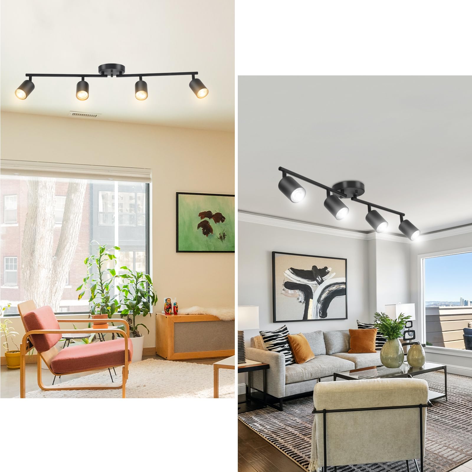 BoostArea dimmable track lighting works with compatible dimmers for mood lighting.