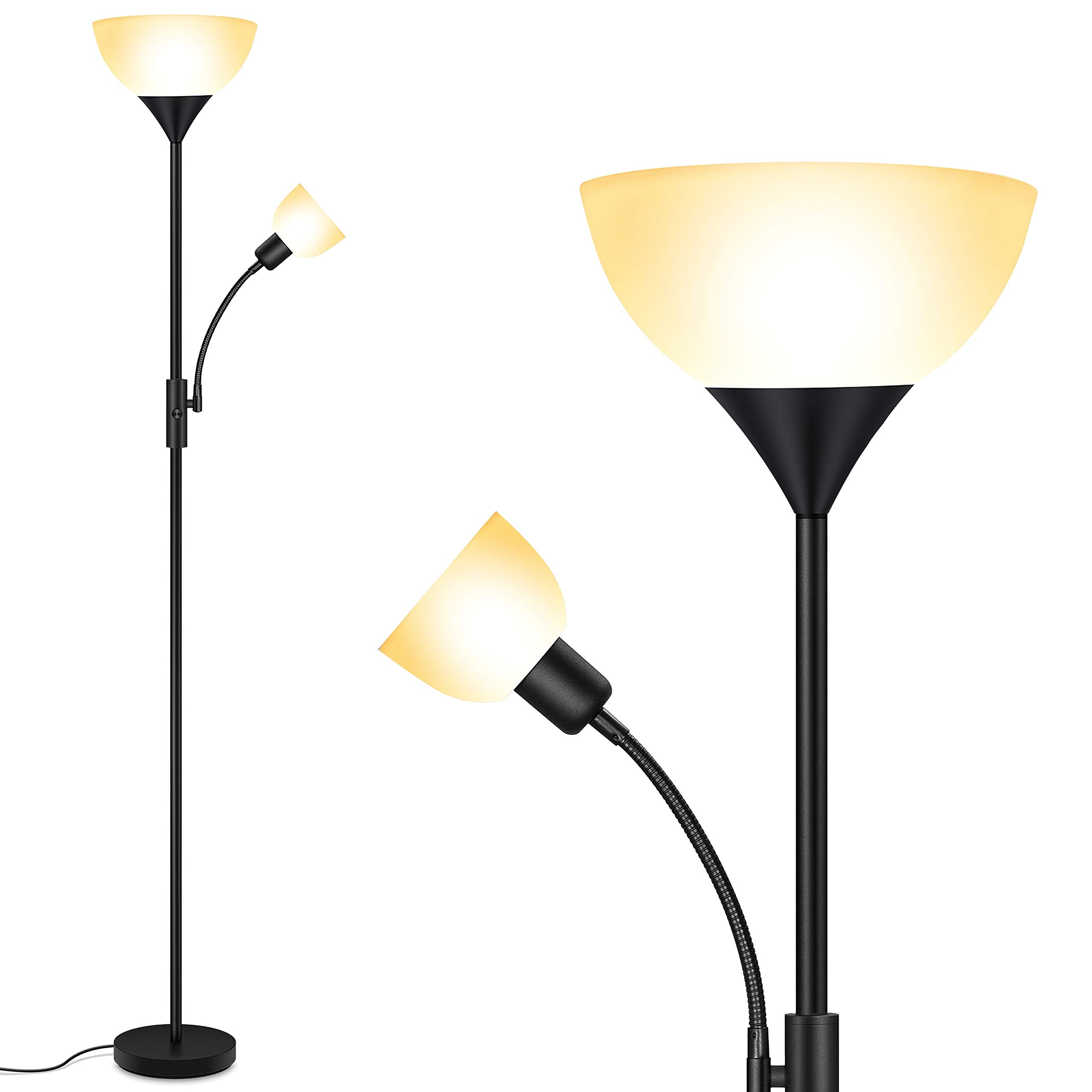 BoostArea 71-inch torchiere floor lamp for tall, ambient living room lighting