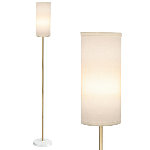 BoostArea floor lamp base and white shade illuminate living spaces with modern elegance and reading comfort.