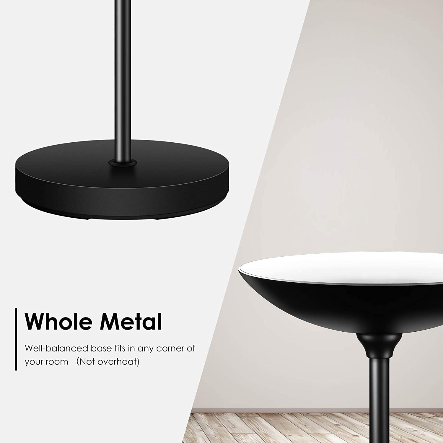 BoostArea floor lamp in bedroom setup ideal for reading