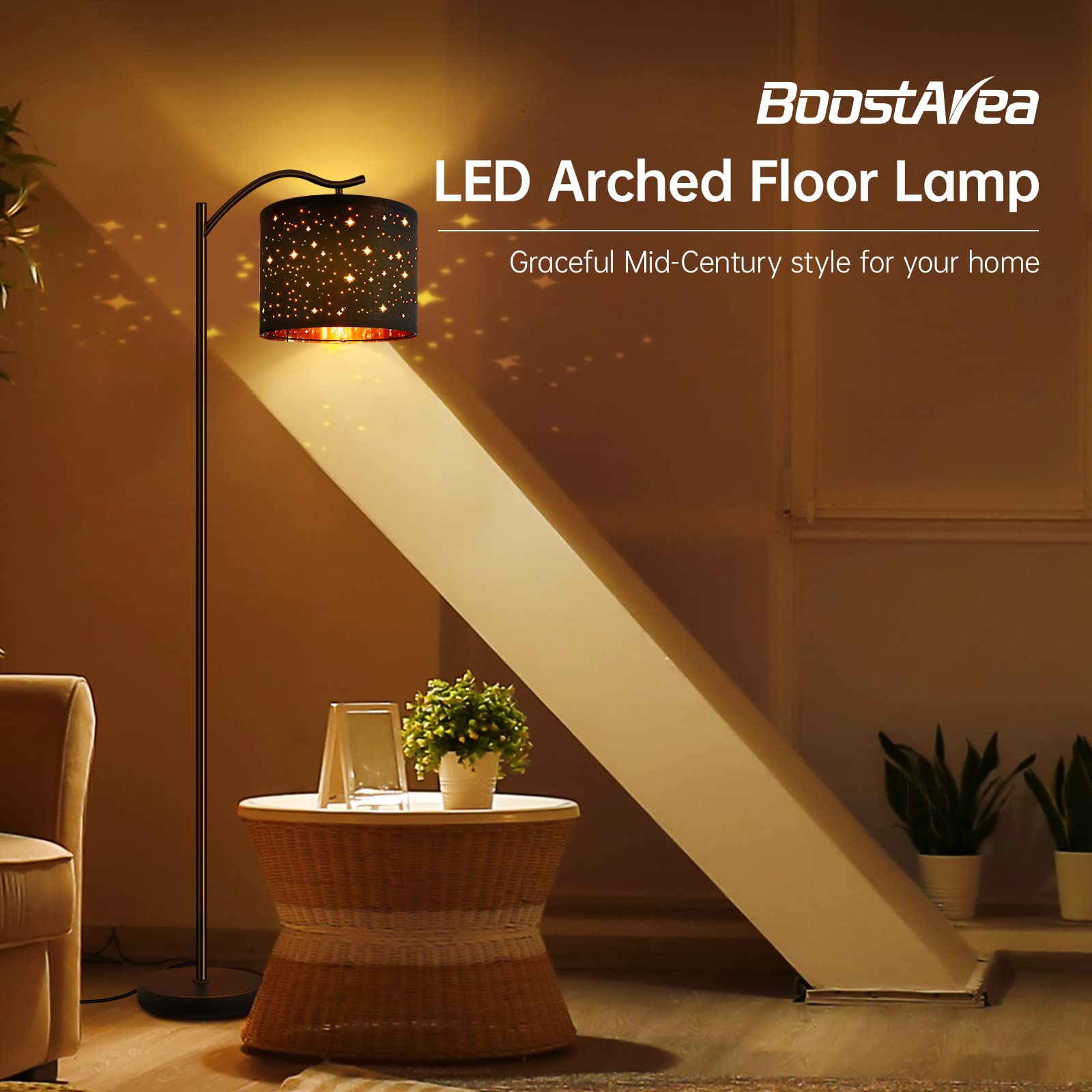 BoostArea bohemian linen shade creates soft, eye-friendly illumination.