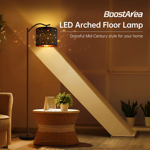 BoostArea bohemian linen shade creates soft, eye-friendly illumination.