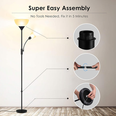 BoostArea bulbs not included; pair with LED bulbs