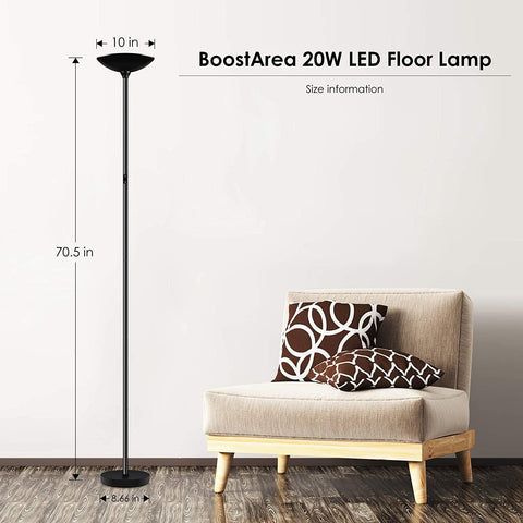 BoostArea floor lamp energy savings and long lifespan