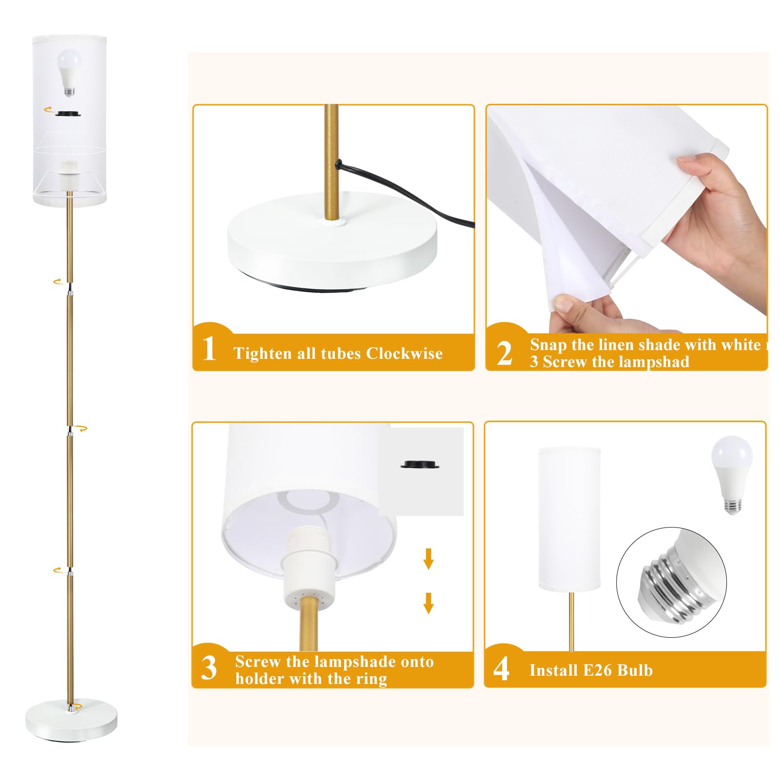 BoostArea floor lamp heavy base emphasizes stability on carpet.