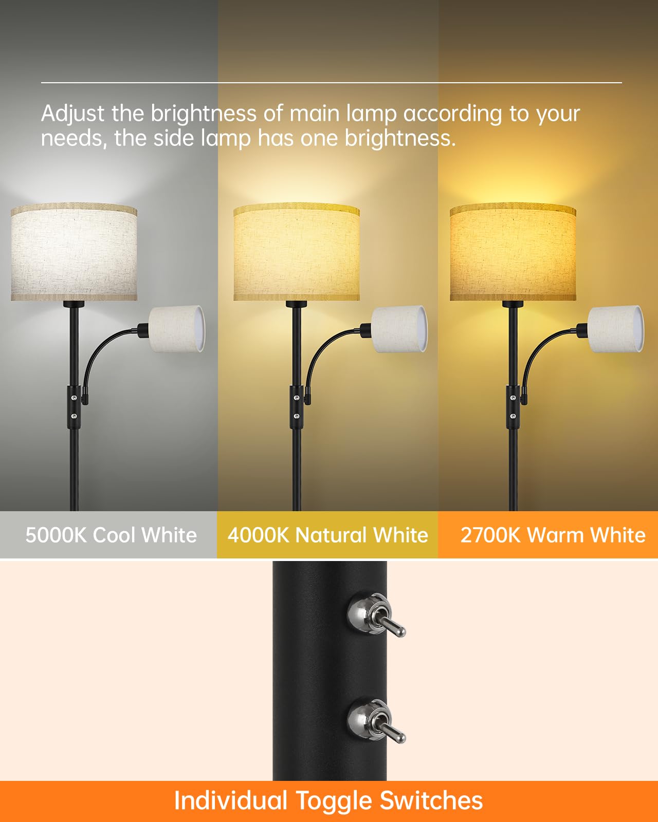 BoostArea modern black pole lamp complements contemporary decor while saving space