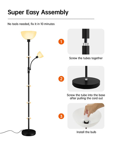 BoostArea floor lamp is compatible with smart plugs for easy automation.