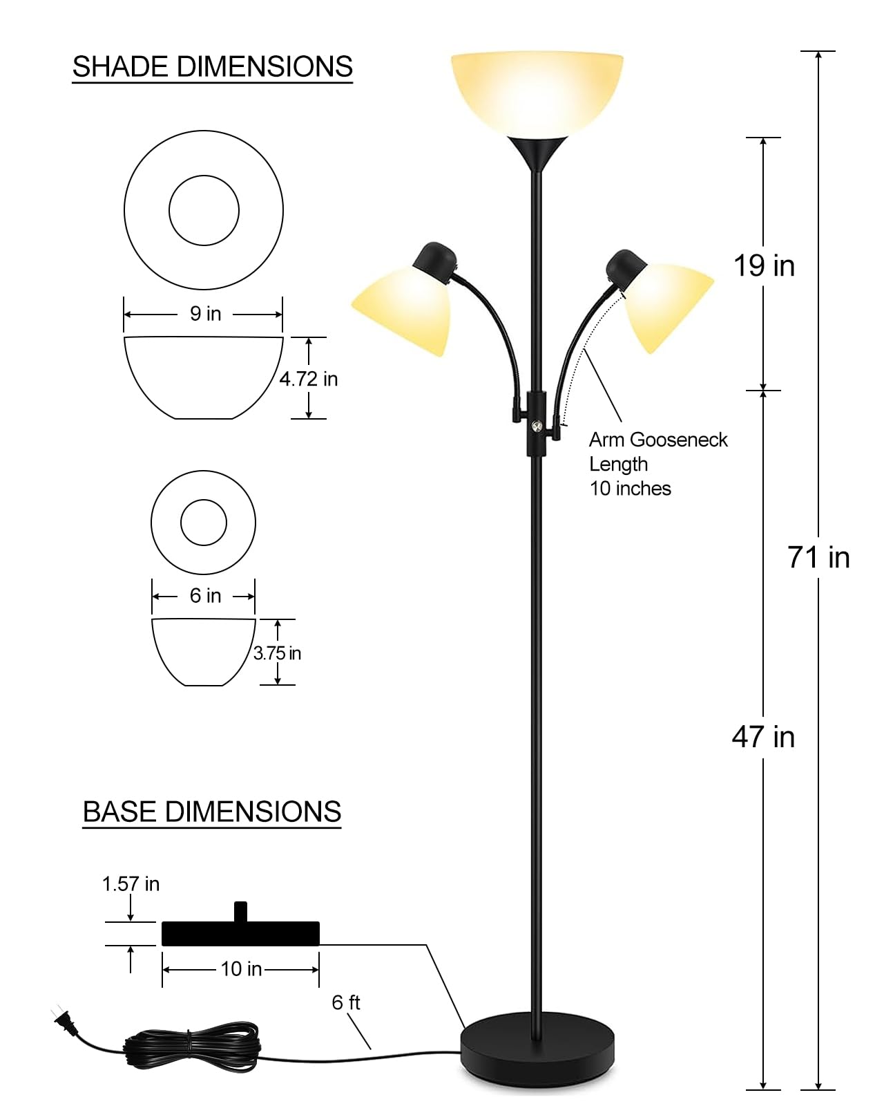 BoostArea space-saving floor lamp fits tight corners without crowding the room.