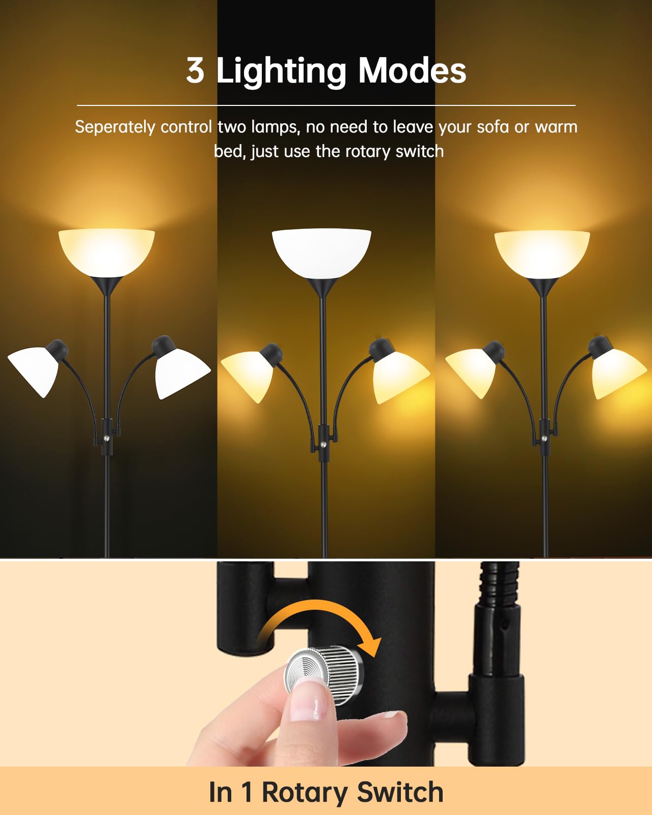 BoostArea floor lamp white lampshade softens glare for comfortable evenings.