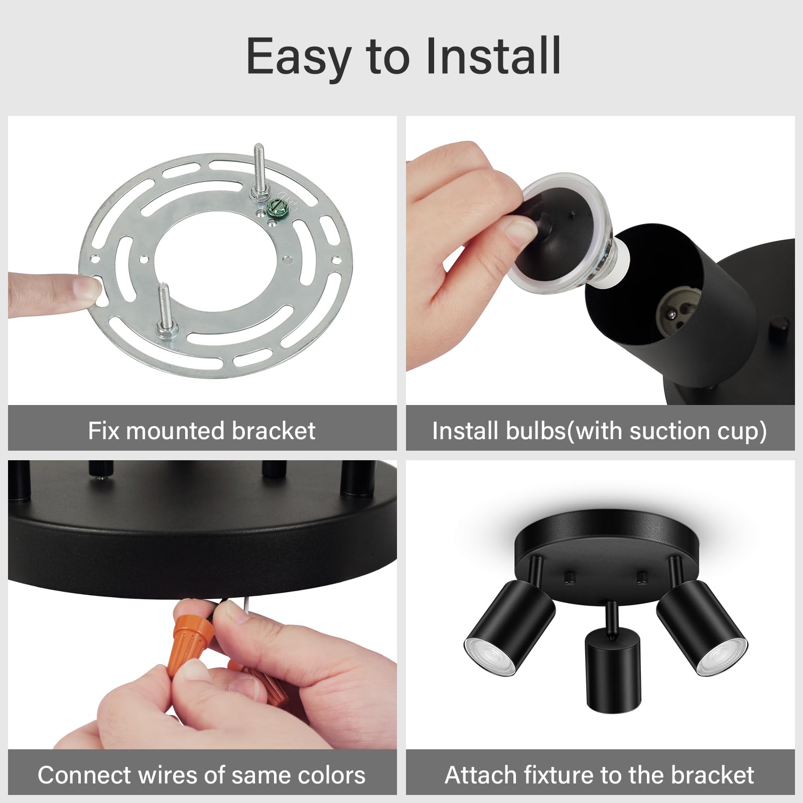 GU10 bulb compatibility supports LED or dimmable bulbs for ambiance
