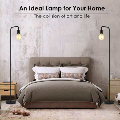 BoostArea industrial floor lamp with E26 socket for bulb customization.