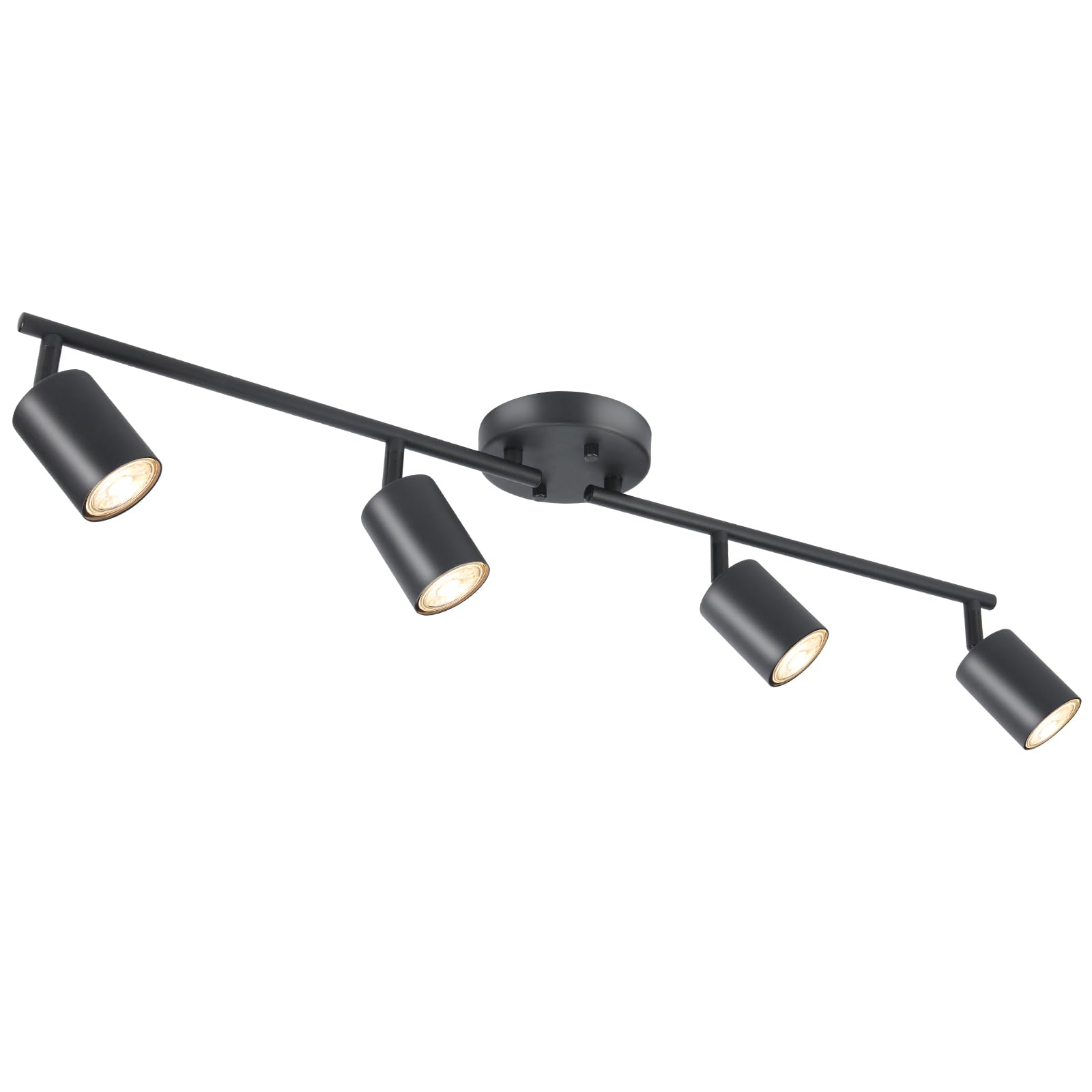 BoostArea LED 4-light track kit in black with adjustable heads for versatile living room lighting.