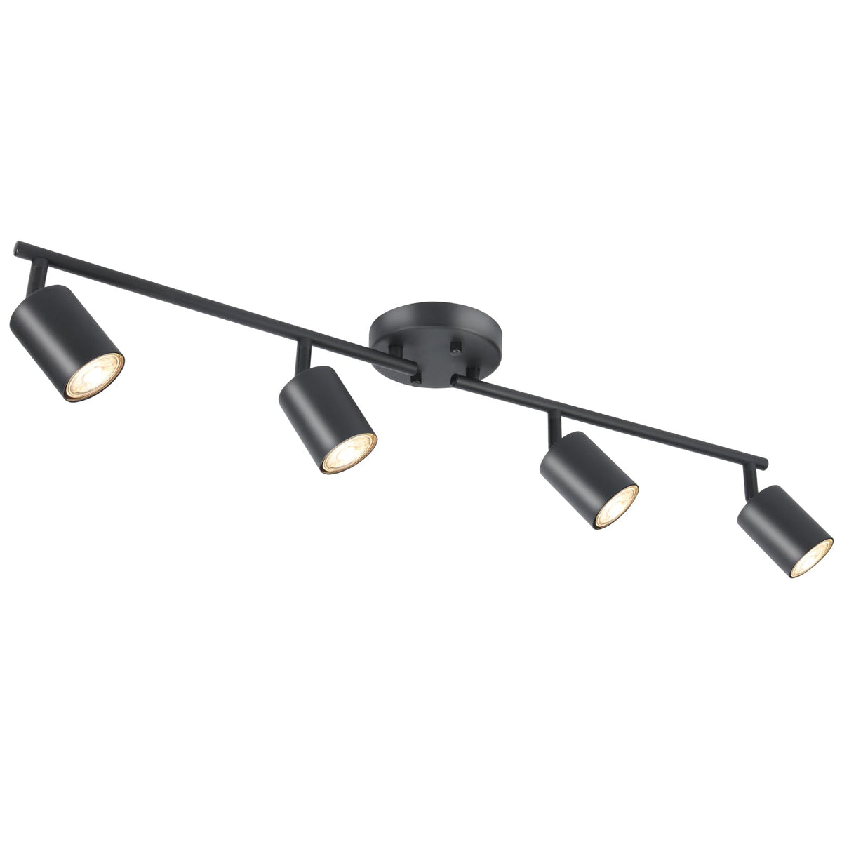BoostArea LED 4-light track kit in black with adjustable heads for versatile living room lighting.