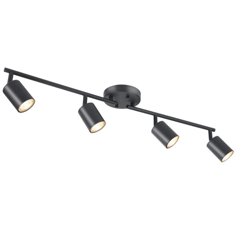 BoostArea LED 4-light track kit in black with adjustable heads for versatile living room lighting.