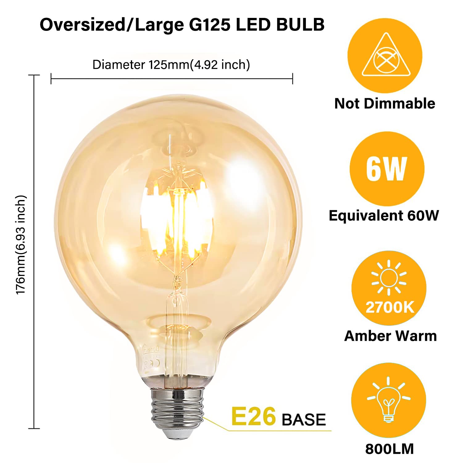 BoostArea 2700K amber LED globe highlights pendant lighting with cozy glow.
