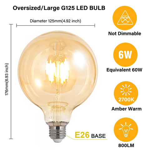 BoostArea 2700K amber LED globe highlights pendant lighting with cozy glow.
