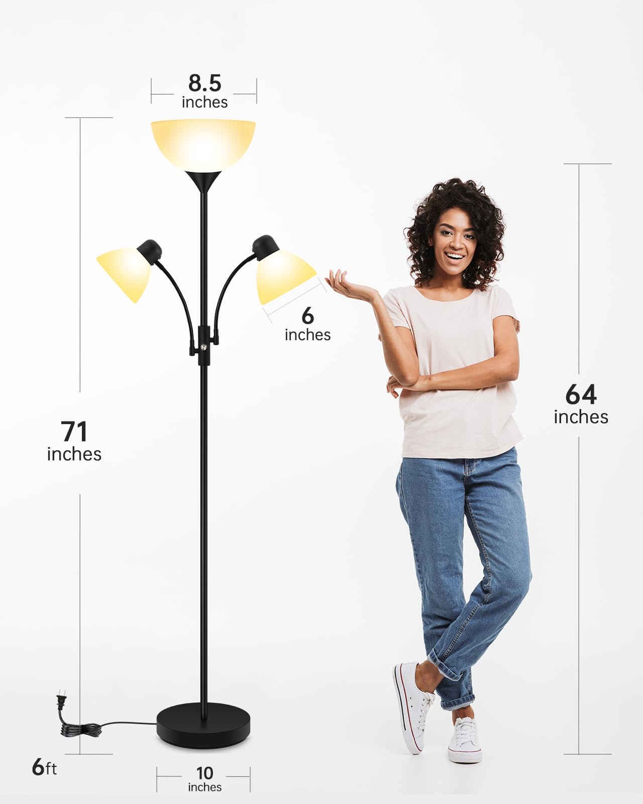 BoostArea modern pole lamp complements contemporary interiors with sleek style.