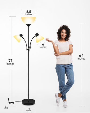 BoostArea modern pole lamp complements contemporary interiors with sleek style.