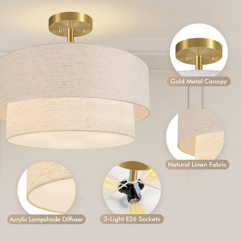BoostArea three-light configuration provides ample illumination for dining and gatherings.