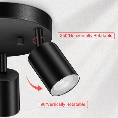 Track head rotates 350° horizontally and 90° vertically for precise aim