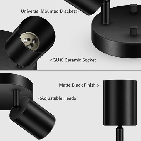 GU10 base compatibility supports LED CFL or halogen bulb options