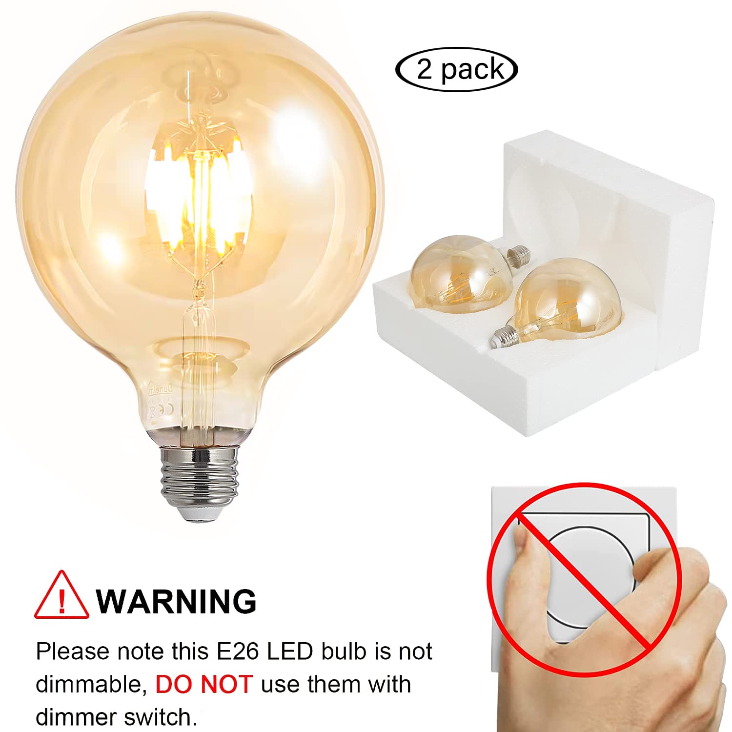 BoostArea vintage Edison amber glass bulb adds retro charm to chandeliers.