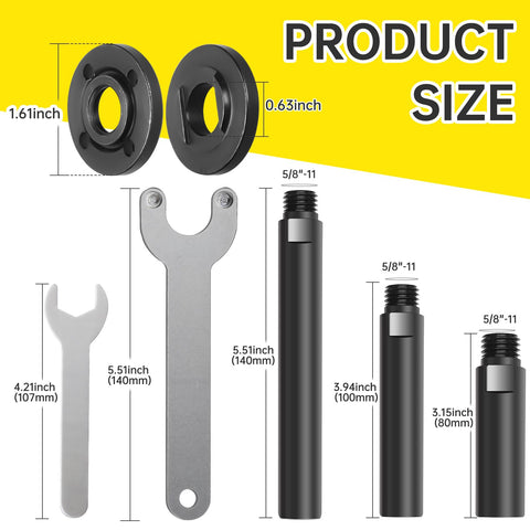 Boounyatin extension rod 4in ideal for mid-reach grinding tasks.