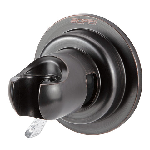BOPai suction shower holder front view on smooth tile for secure mounting.