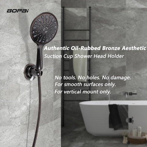 BOPai suction shower holder side view shows quick height adjustment.