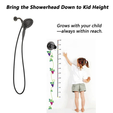 BOPai vertical mount design demonstrates straight-out showerhead orientation.