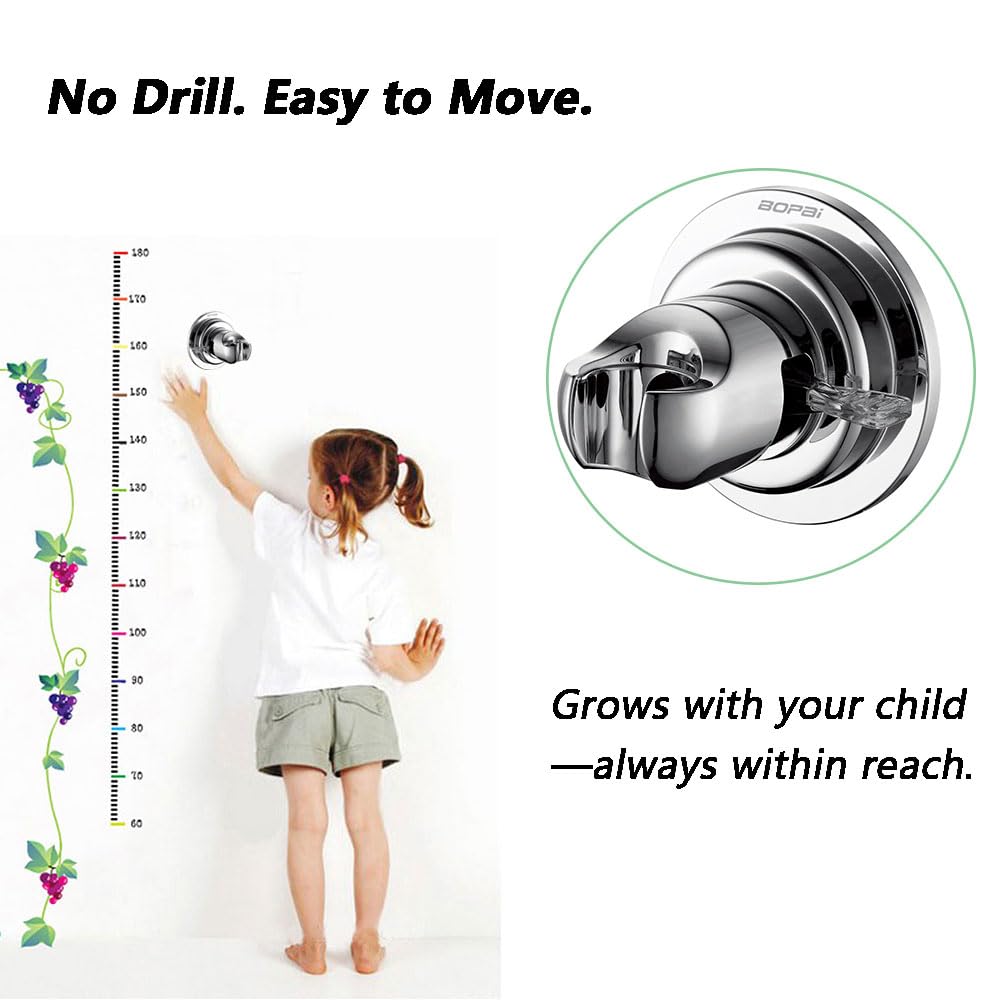 BOPai vertical mount keeps the shower head pointed straight out.